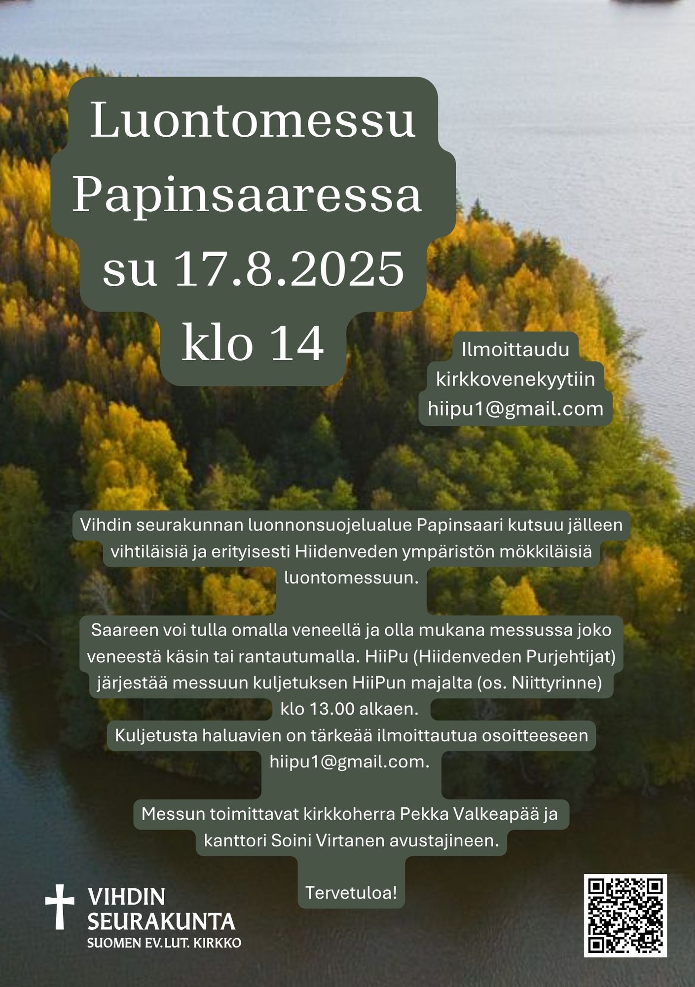 Luontomessun toimittaa kirkkoherra Pekka Valkeapää.