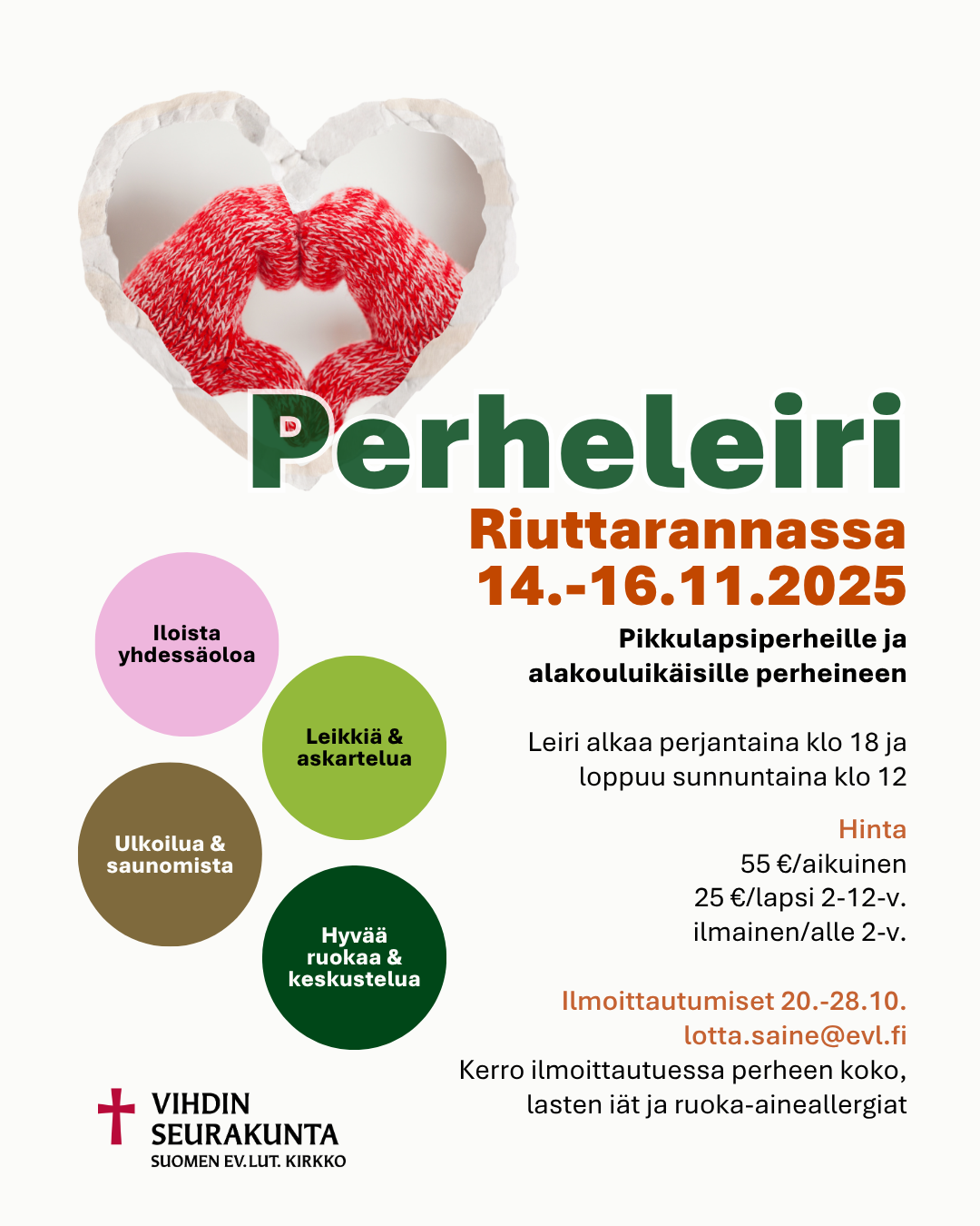 Perheleiri Riuttarannassa 14.-16.11.2025