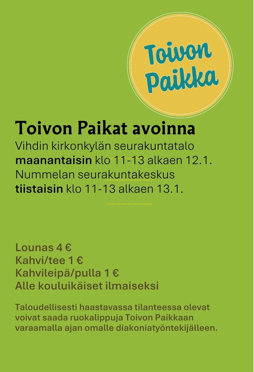 Toivon Paikat aukeavat viikolla 3