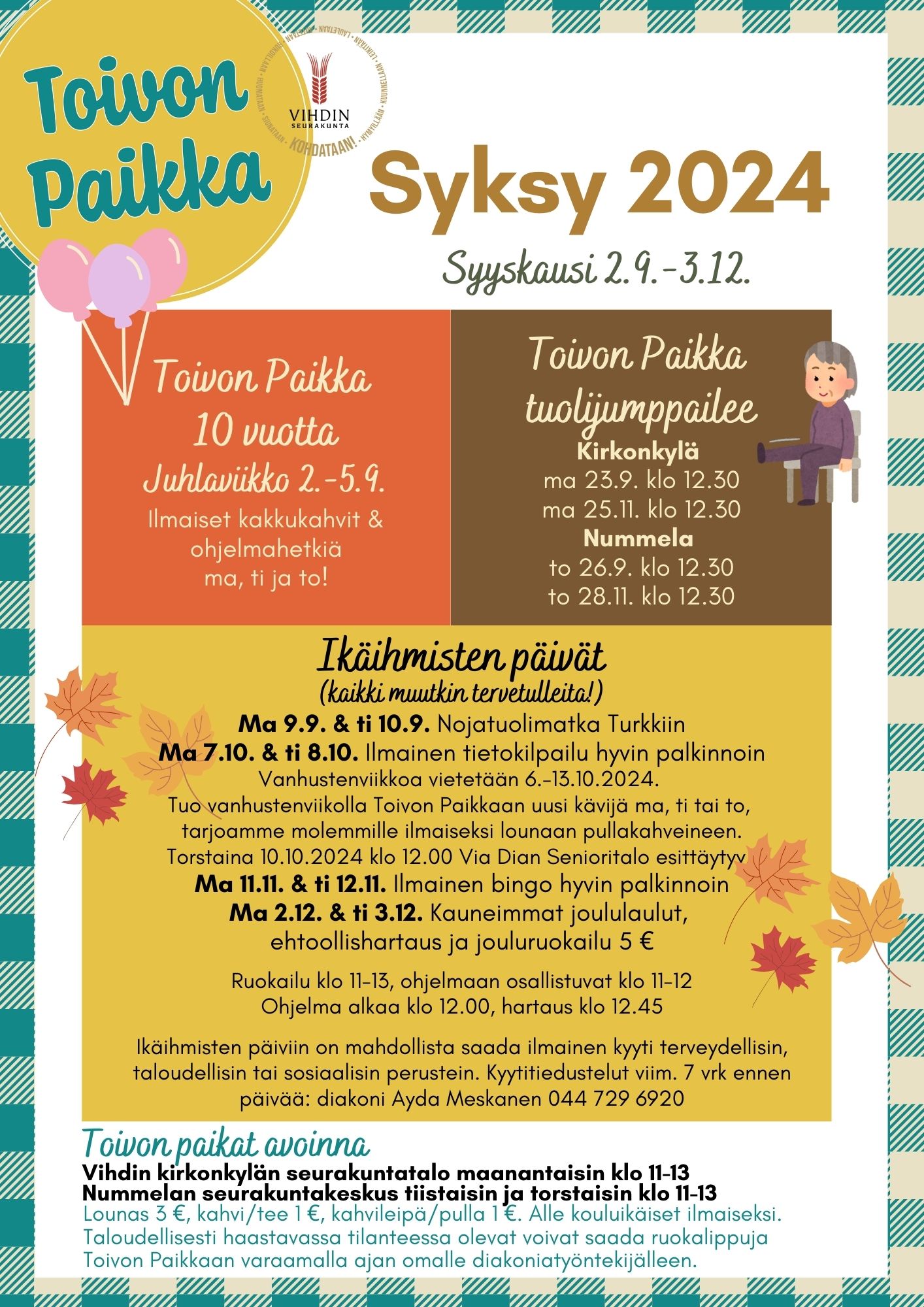 Toivon Paikan syyskausi alkaa 2.9.2024