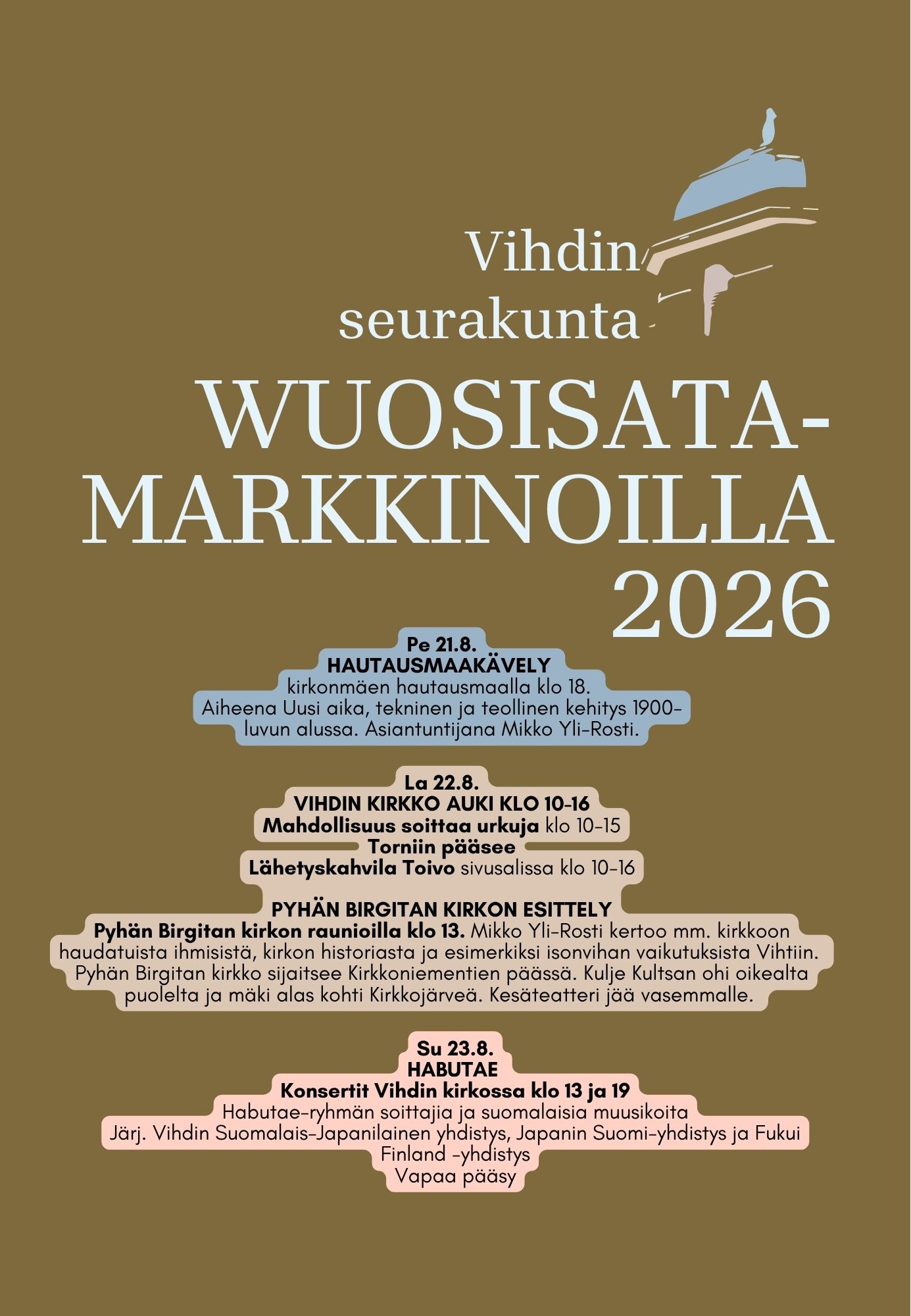 Vihdin seurakunta mukana Wuosisatamarkkinoilla