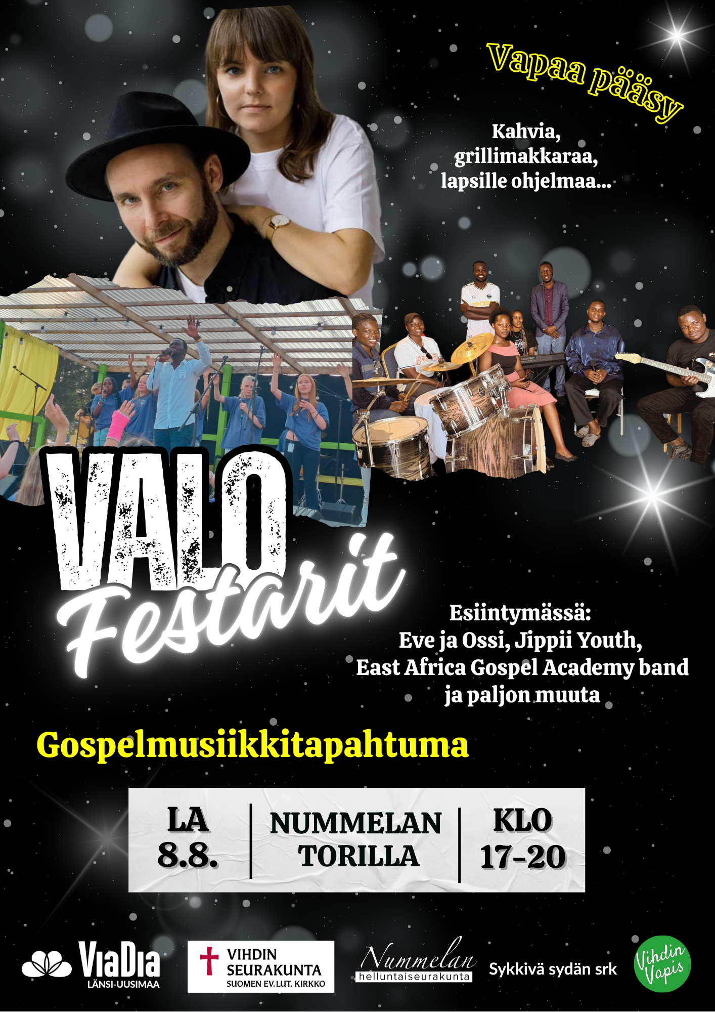 Valofestarit järjestetään Nummelan torilla la 8.8. klo 17-20