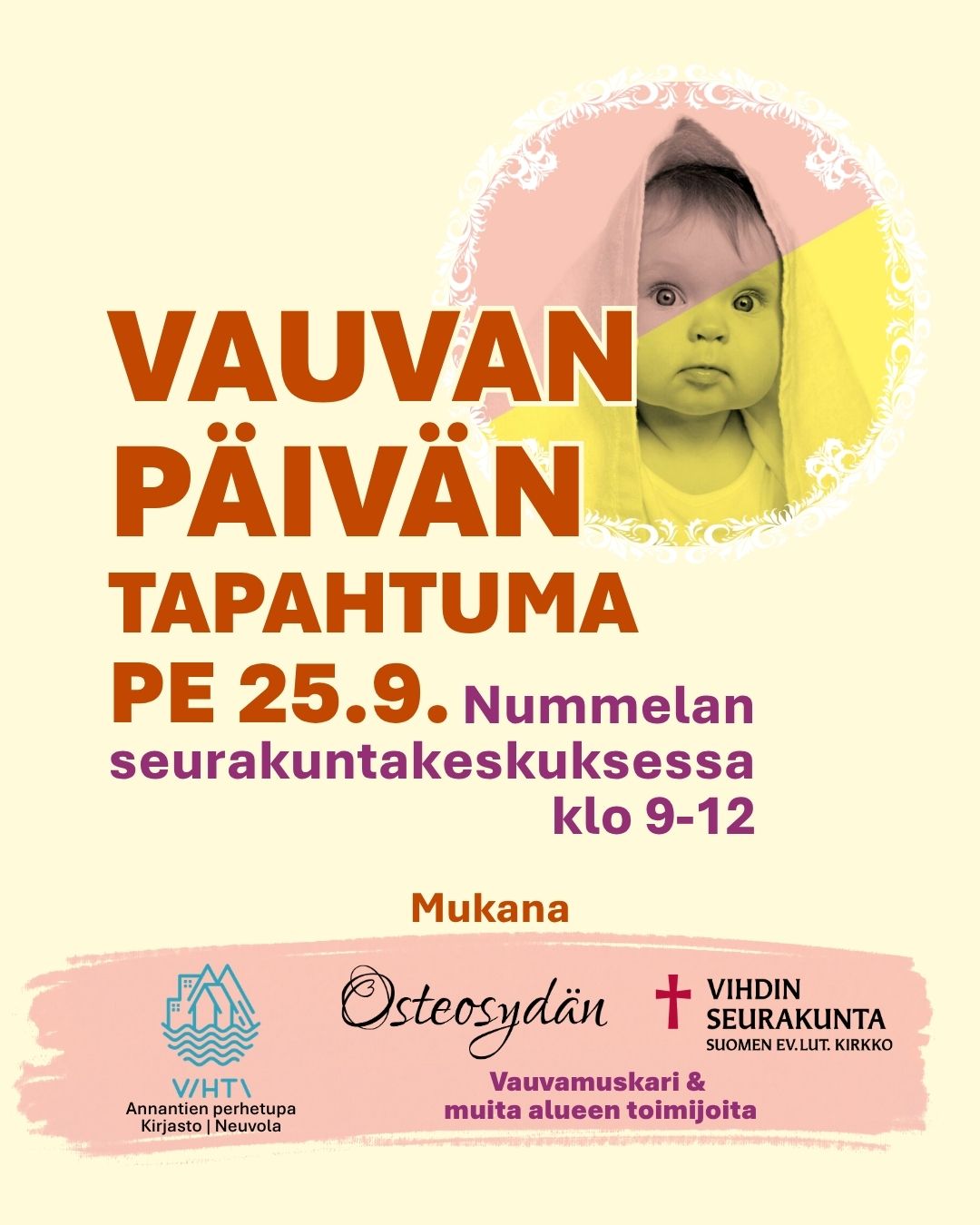Valtakunnallista Vauvanpäivää vietetään perjantaina 25.9.2026