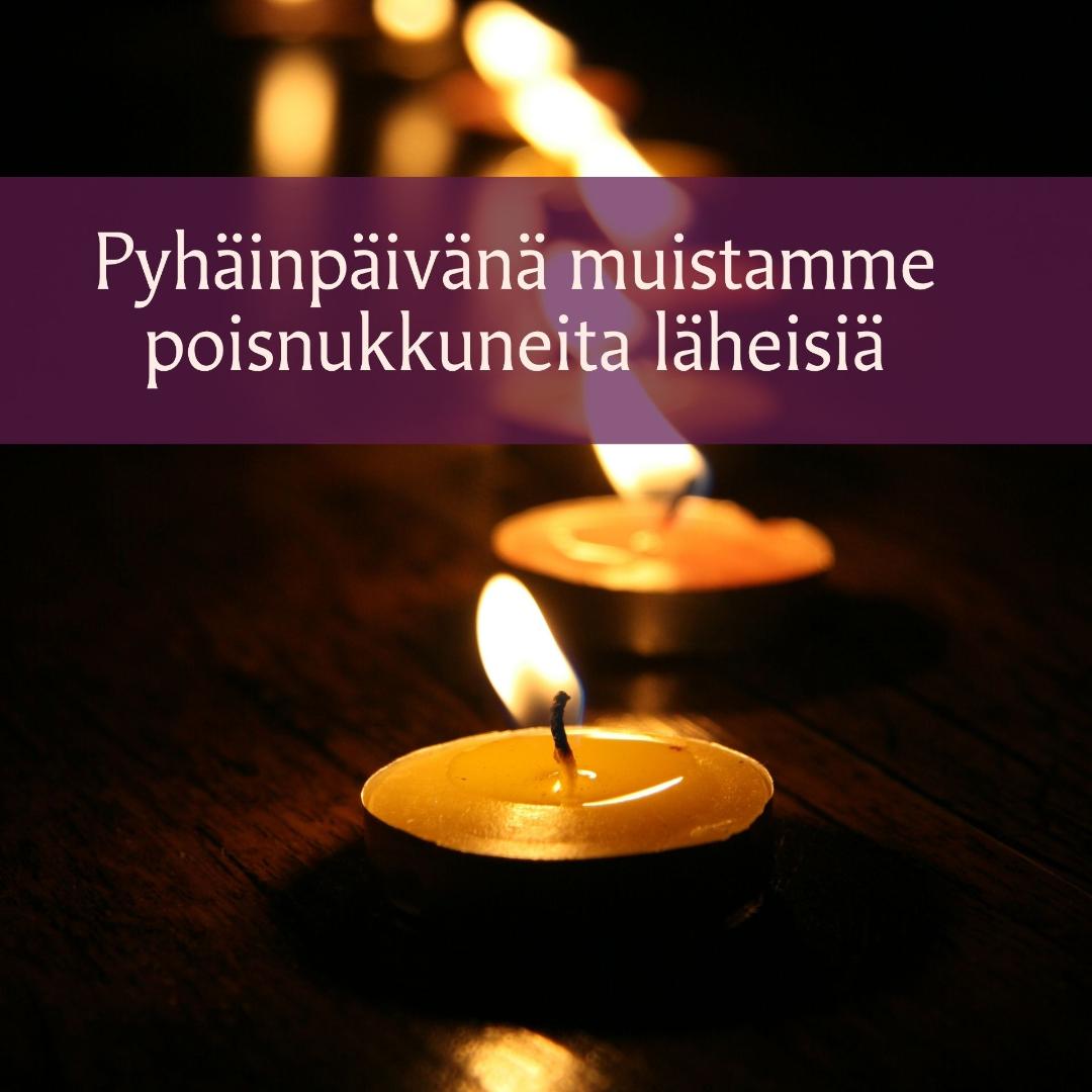 Tilaisuudet kirkossa, kappeleissa ja hautausmaalla pyhäinpäivän aattona ja pyhäinpäivänä 2026
